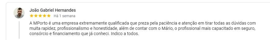 depoimentos de cliente no Google